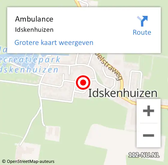 Locatie op kaart van de 112 melding: Ambulance Idskenhuizen op 23 april 2014 16:40