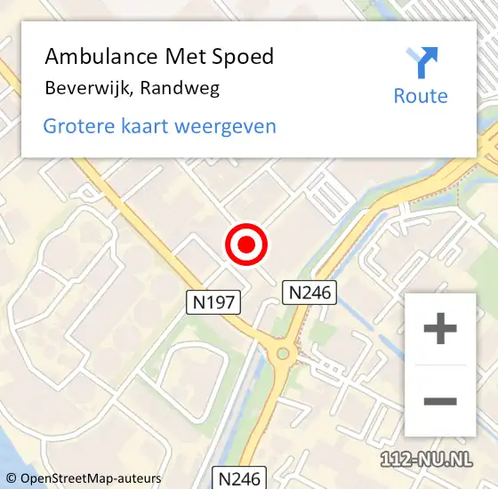 Locatie op kaart van de 112 melding: Ambulance Met Spoed Naar Beverwijk, Randweg op 22 december 2019 11:50
