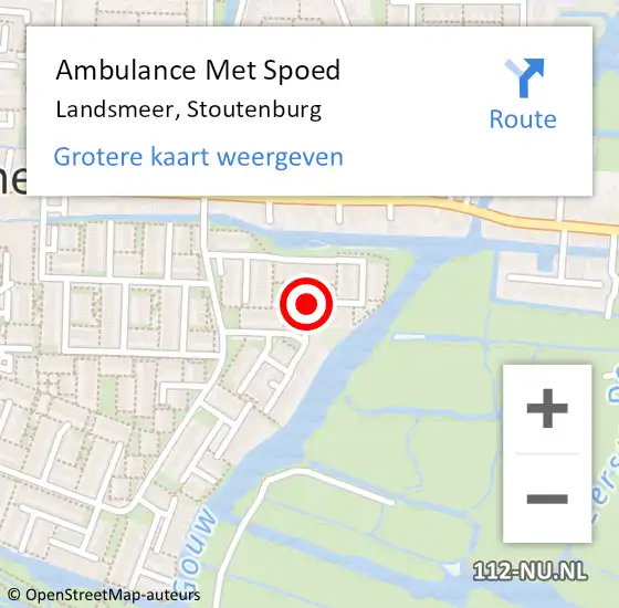 Locatie op kaart van de 112 melding: Ambulance Met Spoed Naar Landsmeer, Stoutenburg op 22 december 2019 11:54