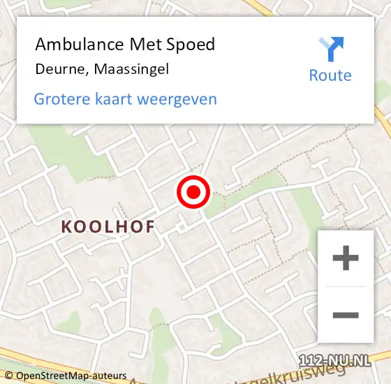 Locatie op kaart van de 112 melding: Ambulance Met Spoed Naar Deurne, Maassingel op 22 december 2019 12:41