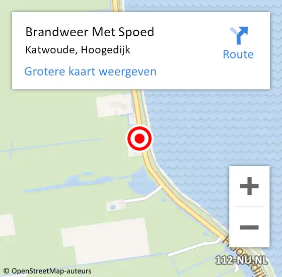Locatie op kaart van de 112 melding: Brandweer Met Spoed Naar Katwoude, Hoogedijk op 22 december 2019 13:08