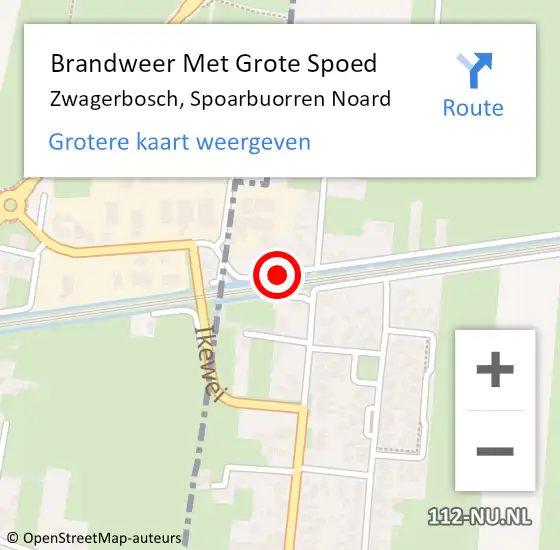 Locatie op kaart van de 112 melding: Brandweer Met Grote Spoed Naar Zwagerbosch, Spoarbuorren Noard op 22 december 2019 13:25