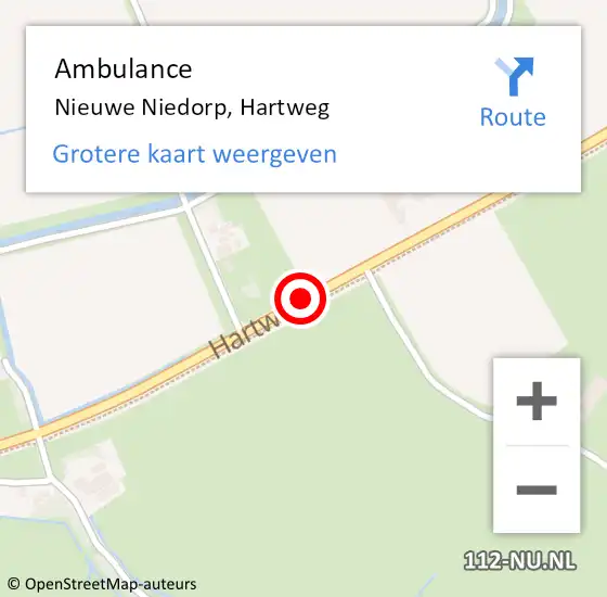 Locatie op kaart van de 112 melding: Ambulance Nieuwe Niedorp, Hartweg op 22 december 2019 14:18