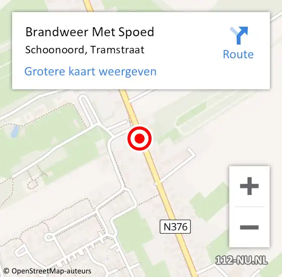 Locatie op kaart van de 112 melding: Brandweer Met Spoed Naar Schoonoord, Tramstraat op 22 december 2019 14:50