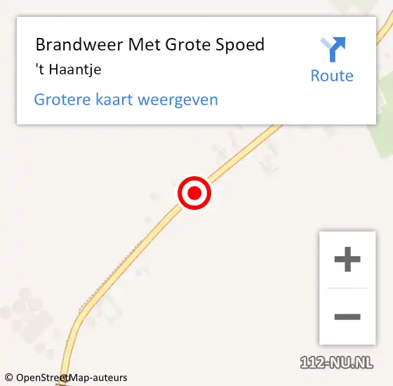 Locatie op kaart van de 112 melding: Brandweer Met Grote Spoed Naar 't Haantje op 22 december 2019 17:39