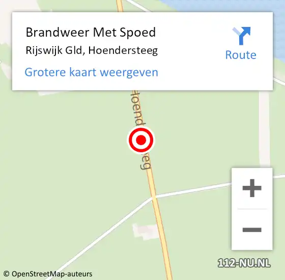 Locatie op kaart van de 112 melding: Brandweer Met Spoed Naar Rijswijk Gld, Hoendersteeg op 22 december 2019 17:39