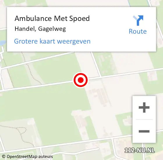 Locatie op kaart van de 112 melding: Ambulance Met Spoed Naar Handel, Gagelweg op 22 december 2019 18:20