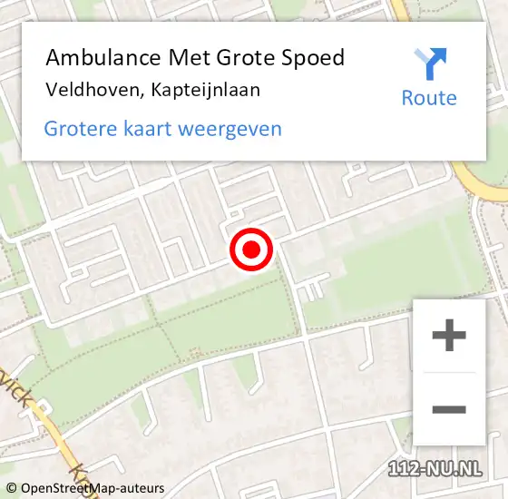 Locatie op kaart van de 112 melding: Ambulance Met Grote Spoed Naar Veldhoven, Kapteijnlaan op 22 december 2019 18:40