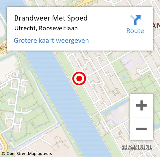 Locatie op kaart van de 112 melding: Brandweer Met Spoed Naar Utrecht, Rooseveltlaan op 22 december 2019 21:55