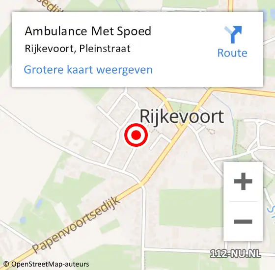 Locatie op kaart van de 112 melding: Ambulance Met Spoed Naar Rijkevoort, Pleinstraat op 22 december 2019 22:40