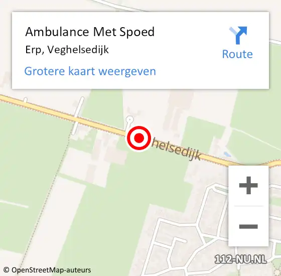 Locatie op kaart van de 112 melding: Ambulance Met Spoed Naar Erp, Veghelsedijk op 23 december 2019 01:29