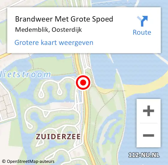 Locatie op kaart van de 112 melding: Brandweer Met Grote Spoed Naar Medemblik, Oosterdijk op 23 december 2019 05:11