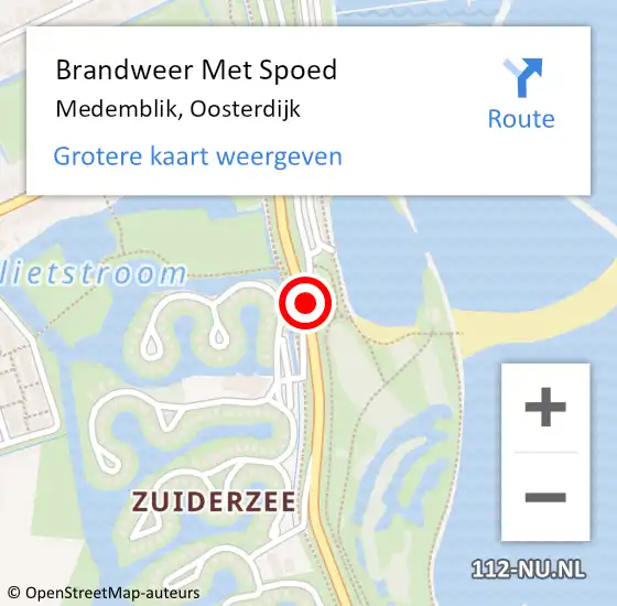 Locatie op kaart van de 112 melding: Brandweer Met Spoed Naar Medemblik, Oosterdijk op 23 december 2019 07:17