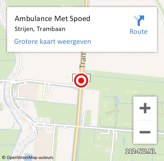 Locatie op kaart van de 112 melding: Ambulance Met Spoed Naar Strijen, Trambaan op 23 december 2019 07:20