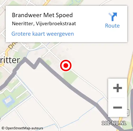Locatie op kaart van de 112 melding: Brandweer Met Spoed Naar Neeritter, Vijverbroekstraat op 23 december 2019 07:53