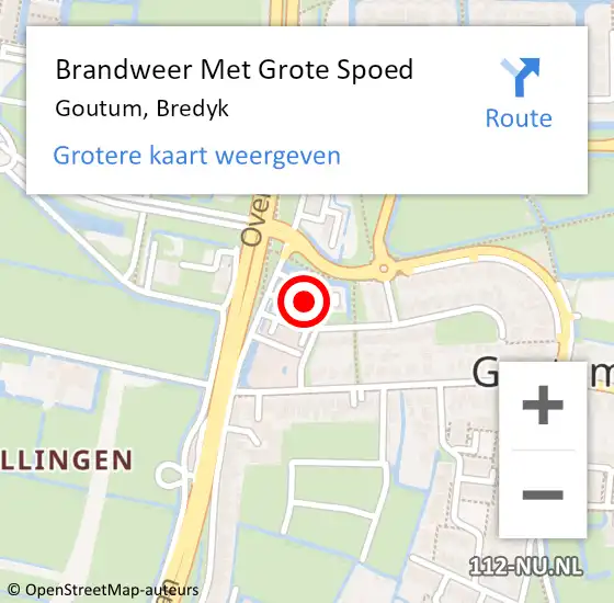 Locatie op kaart van de 112 melding: Brandweer Met Grote Spoed Naar Goutum, Bredyk op 23 april 2014 18:27