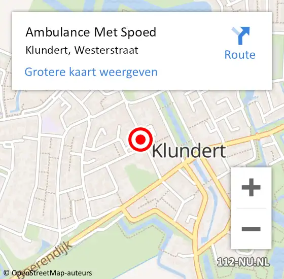 Locatie op kaart van de 112 melding: Ambulance Met Spoed Naar Klundert, Westerstraat op 23 december 2019 12:18