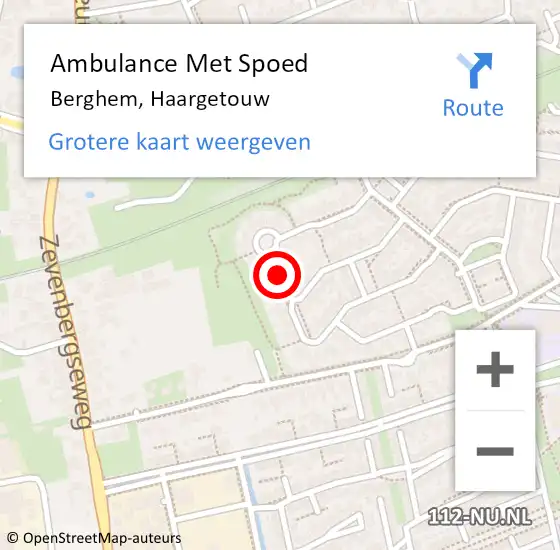 Locatie op kaart van de 112 melding: Ambulance Met Spoed Naar Berghem, Haargetouw op 23 december 2019 12:45