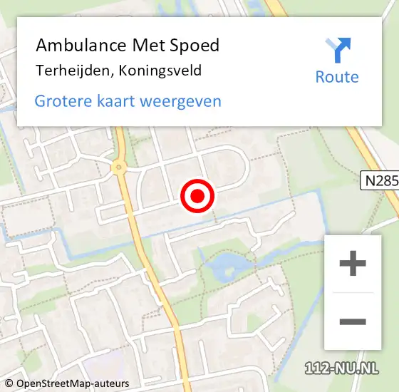 Locatie op kaart van de 112 melding: Ambulance Met Spoed Naar Terheijden, Koningsveld op 23 december 2019 12:52