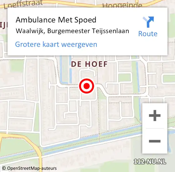 Locatie op kaart van de 112 melding: Ambulance Met Spoed Naar Waalwijk, Burgemeester Teijssenlaan op 23 december 2019 16:42
