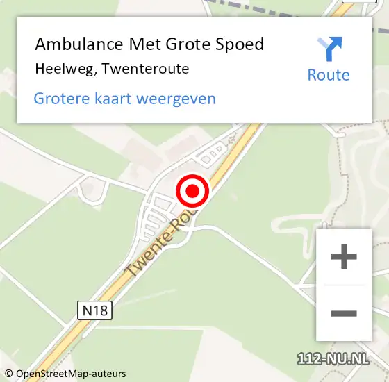 Locatie op kaart van de 112 melding: Ambulance Met Grote Spoed Naar Heelweg, Twenteroute op 23 april 2014 19:02