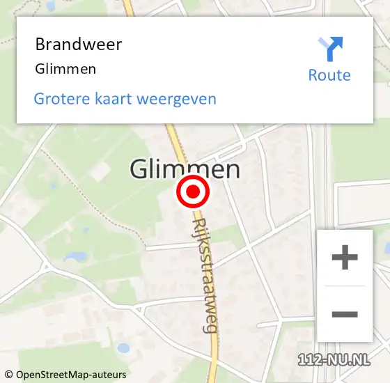 Locatie op kaart van de 112 melding: Brandweer Glimmen op 23 april 2014 19:03