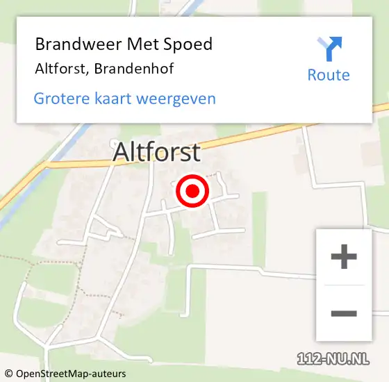 Locatie op kaart van de 112 melding: Brandweer Met Spoed Naar Altforst, Brandenhof op 23 december 2019 17:48