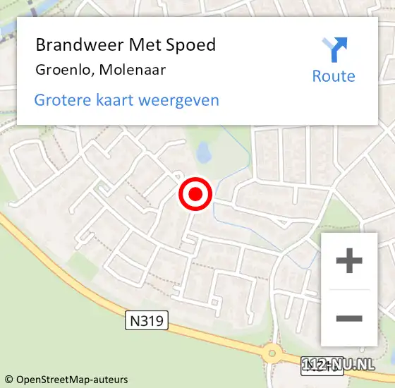 Locatie op kaart van de 112 melding: Brandweer Met Spoed Naar Groenlo, Molenaar op 23 december 2019 18:31