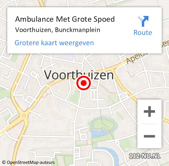 Locatie op kaart van de 112 melding: Ambulance Met Grote Spoed Naar Voorthuizen, Bunckmanplein op 23 december 2019 20:02