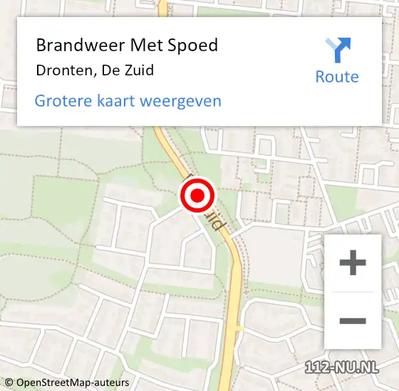 Locatie op kaart van de 112 melding: Brandweer Met Spoed Naar Dronten, De Zuid op 23 december 2019 20:22