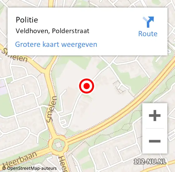 Locatie op kaart van de 112 melding: Politie Veldhoven, Polderstraat op 23 december 2019 21:21