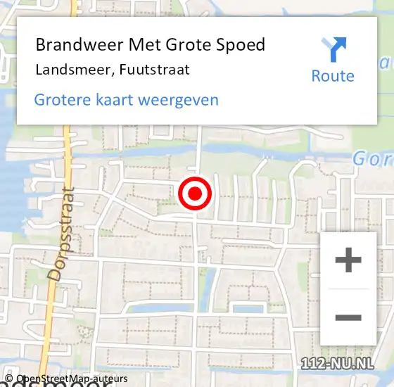 Locatie op kaart van de 112 melding: Brandweer Met Grote Spoed Naar Landsmeer, Fuutstraat op 23 december 2019 21:22