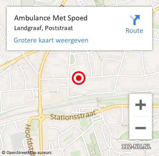 Locatie op kaart van de 112 melding: Ambulance Met Spoed Naar Landgraaf, Poststraat op 23 december 2019 21:40