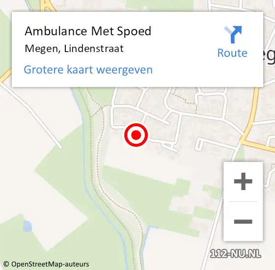Locatie op kaart van de 112 melding: Ambulance Met Spoed Naar Megen, Lindenstraat op 23 december 2019 23:13
