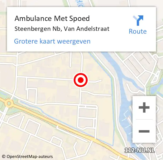Locatie op kaart van de 112 melding: Ambulance Met Spoed Naar Steenbergen Nb, Van Andelstraat op 24 december 2019 02:38