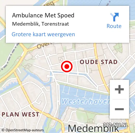 Locatie op kaart van de 112 melding: Ambulance Met Spoed Naar Medemblik, Torenstraat op 24 december 2019 05:37