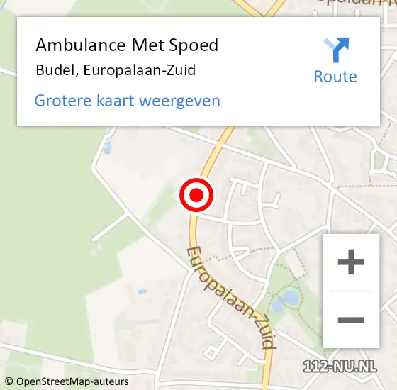 Locatie op kaart van de 112 melding: Ambulance Met Spoed Naar Budel, Europalaan-Zuid op 24 december 2019 07:48
