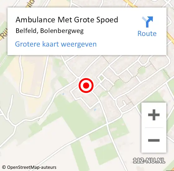 Locatie op kaart van de 112 melding: Ambulance Met Grote Spoed Naar Belfeld, Bolenbergweg op 24 december 2019 09:05