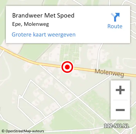 Locatie op kaart van de 112 melding: Brandweer Met Spoed Naar Epe, Molenweg op 24 december 2019 09:26