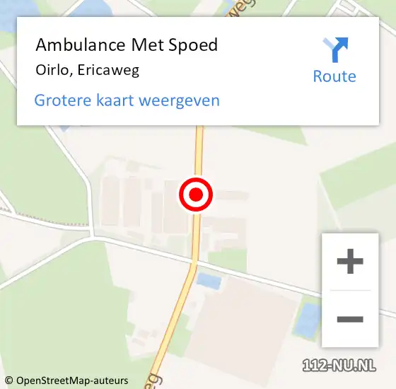 Locatie op kaart van de 112 melding: Ambulance Met Spoed Naar Oirlo, Ericaweg op 24 december 2019 10:42