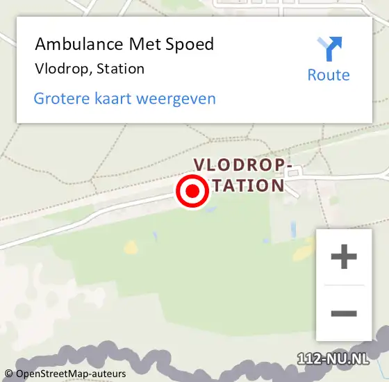 Locatie op kaart van de 112 melding: Ambulance Met Spoed Naar Vlodrop, Station op 24 december 2019 10:50