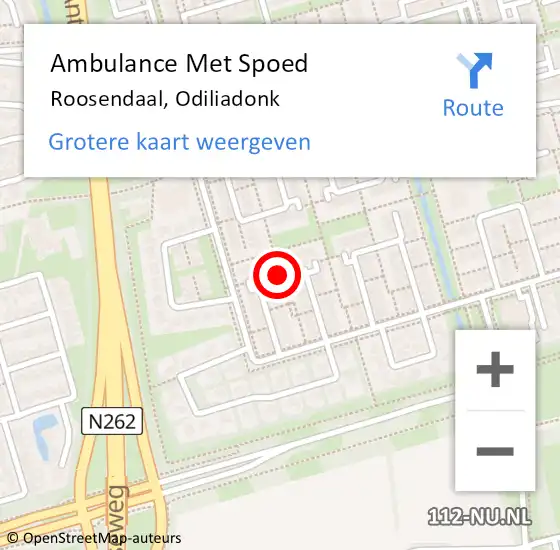 Locatie op kaart van de 112 melding: Ambulance Met Spoed Naar Roosendaal, Odiliadonk op 24 december 2019 11:16