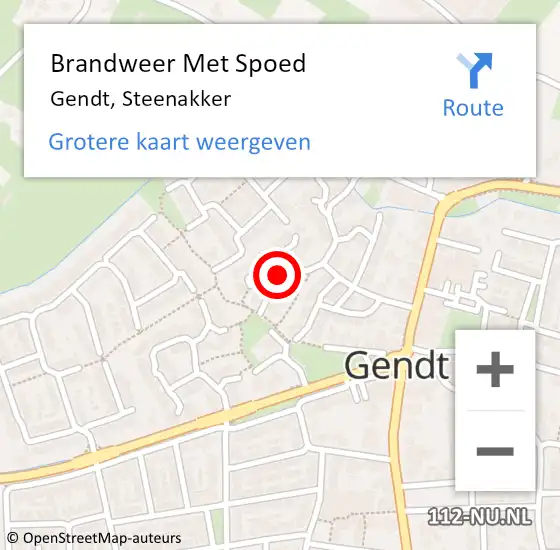 Locatie op kaart van de 112 melding: Brandweer Met Spoed Naar Gendt, Steenakker op 24 december 2019 14:40