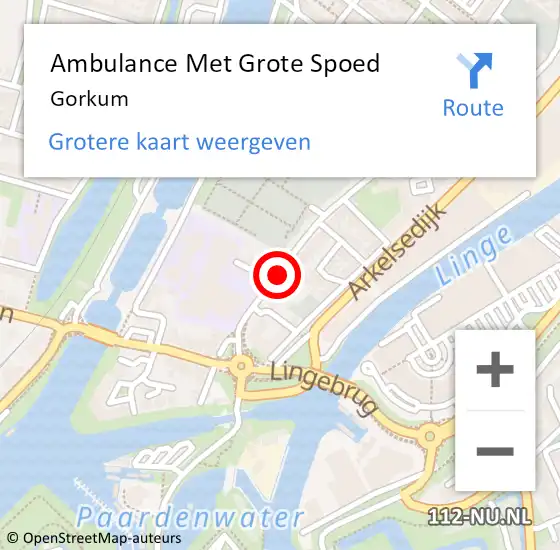 Locatie op kaart van de 112 melding: Ambulance Met Grote Spoed Naar Gorkum op 24 december 2019 16:08