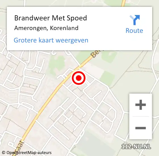 Locatie op kaart van de 112 melding: Brandweer Met Spoed Naar Amerongen, Korenland op 24 december 2019 16:29