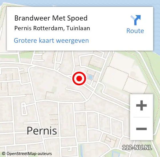 Locatie op kaart van de 112 melding: Brandweer Met Spoed Naar Pernis Rotterdam, Tuinlaan op 24 december 2019 16:31