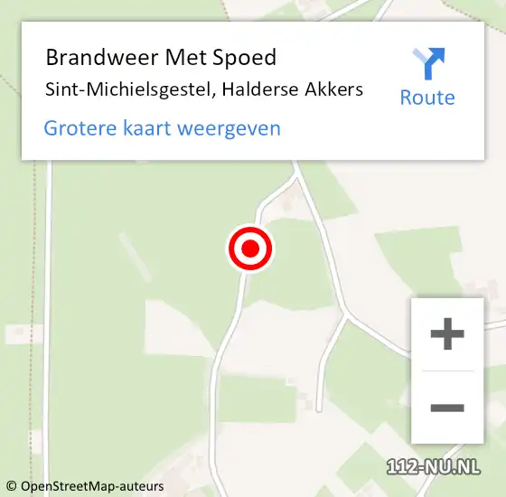 Locatie op kaart van de 112 melding: Brandweer Met Spoed Naar Sint-Michielsgestel, Halderse Akkers op 24 december 2019 16:40