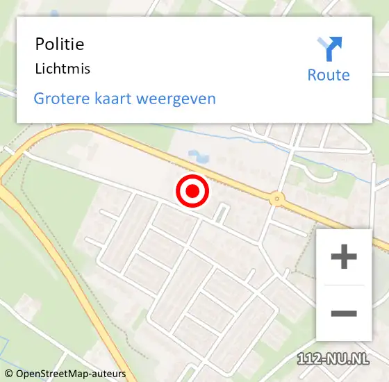 Locatie op kaart van de 112 melding: Politie Lichtmis op 24 december 2019 17:00