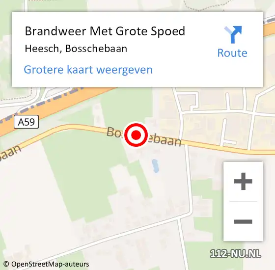 Locatie op kaart van de 112 melding: Brandweer Met Grote Spoed Naar Heesch, Bosschebaan op 24 december 2019 17:09