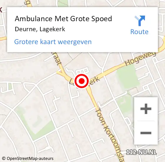 Locatie op kaart van de 112 melding: Ambulance Met Grote Spoed Naar Deurne, Lagekerk op 24 december 2019 17:15